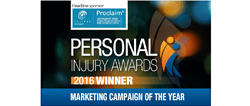  Winner - Personal Injury Awards 2016 Marketing Campaign of the Year